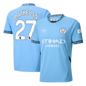 Manchester City Matheus Nunes 27 Domácí 2024-25 - Fotbalové Dresy (S/S)